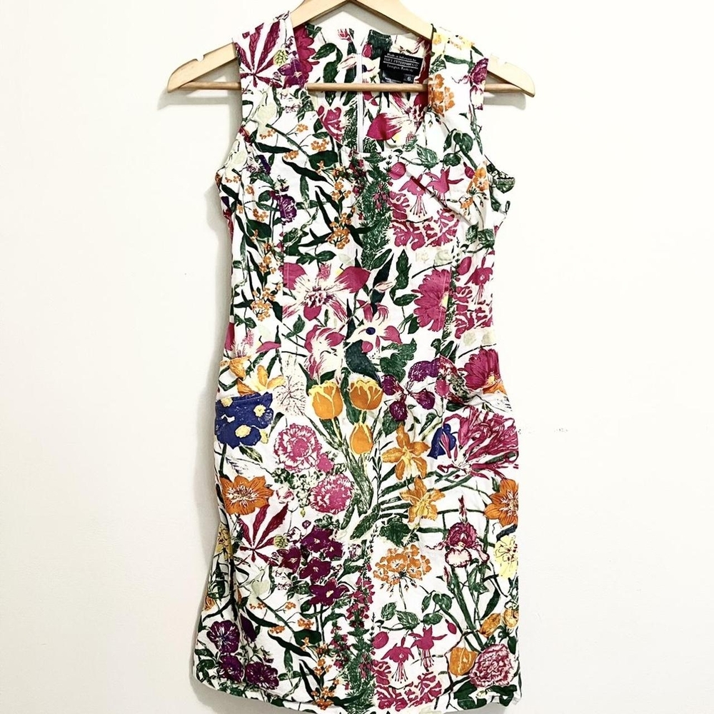 Vintage 90s Cottagecore floral zip up dress